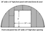 26'Wx48'Lx12'H enclosed hoop building